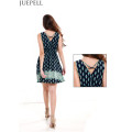 Summer Print Dress Sexy V-Neck Sleeveless Long Section of The Waist a Skirt Women Dress